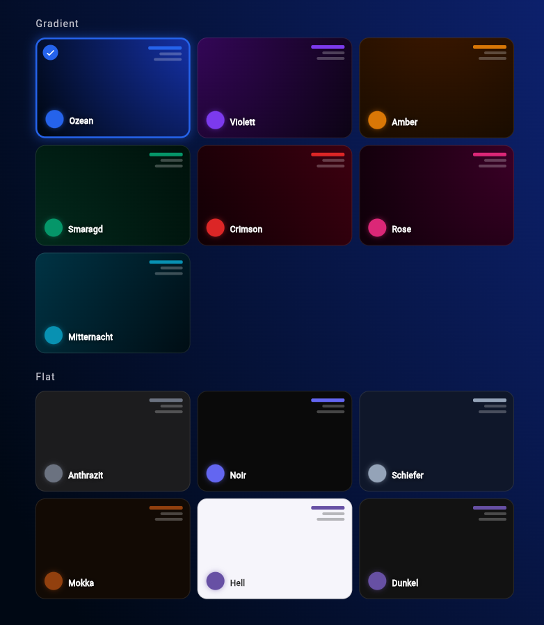 Design & Theme Auswahl