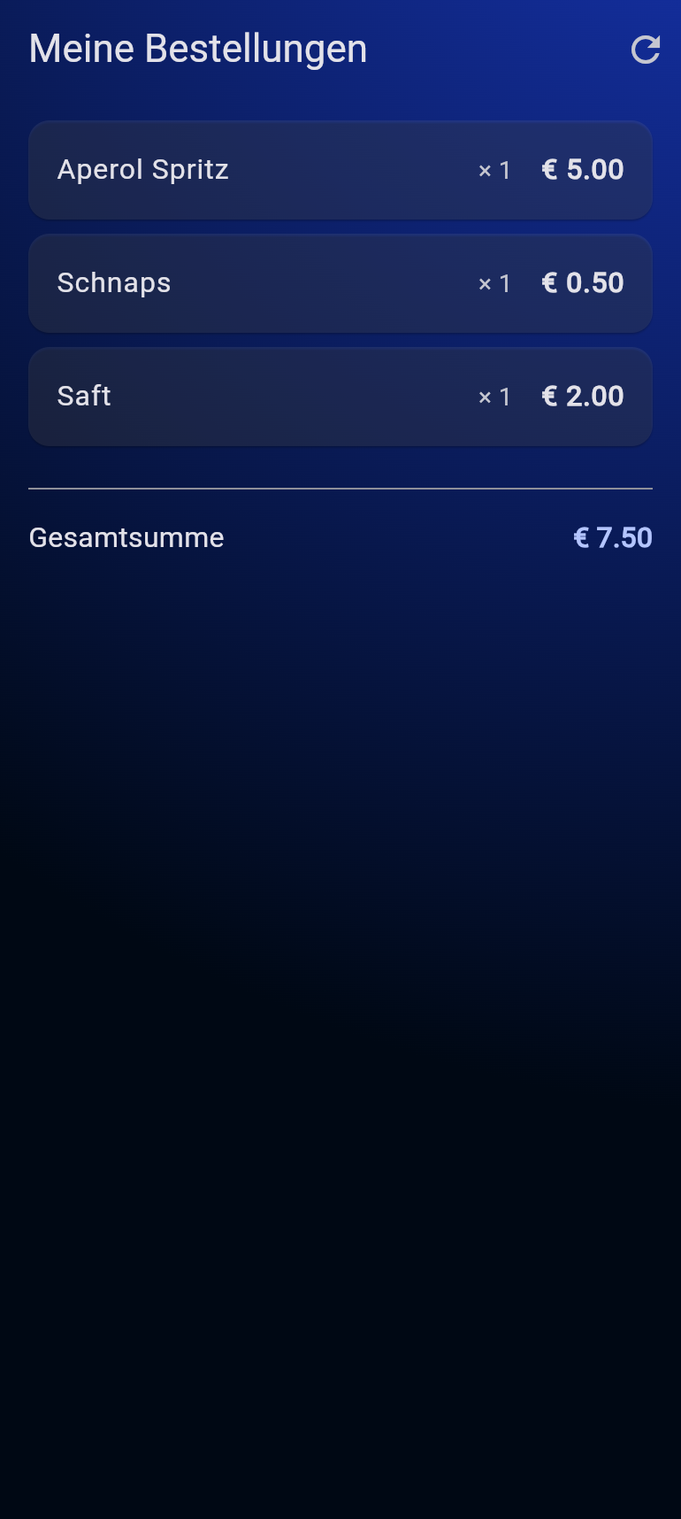 Gast – Offene Bestellungen